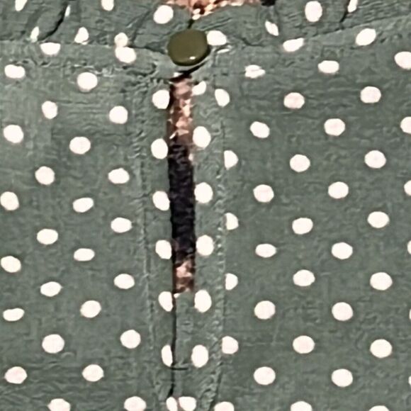 Monteau Green Polka Dot Blouse Size L - Picture 5 of 7
